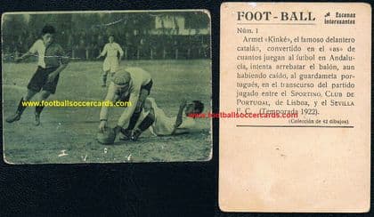 1922 1st card ever! SPORTING CP Lisboa v Sevila Armet Kinke