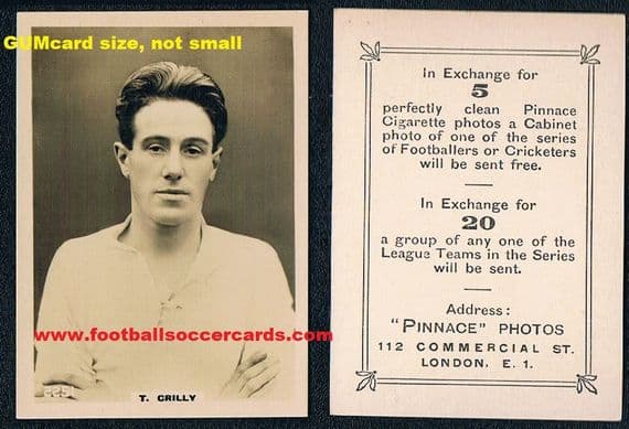 1922 23 Crilly Derby County 2251 medium size Pinnace card