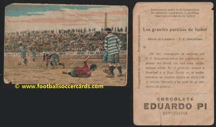 1922 -23 Samitier & Barcelona v Ilford (West Ham interest) of London Eduardo Pi card 32