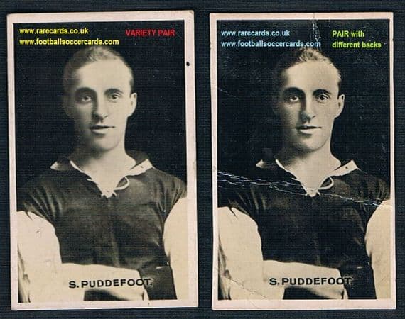 1922 Adventure Signed RP West Ham Falkirk Puddefoot variety pair