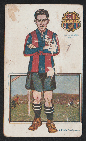1922 Alcantara by Amatller, #A1 trade card from Jugadores Foot-Ball,  styled as a postcard