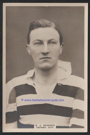 1922 B J Brooker 2382 Oxford City F.C. cabinet-size redemption card Pinnace Phillips tobacco card