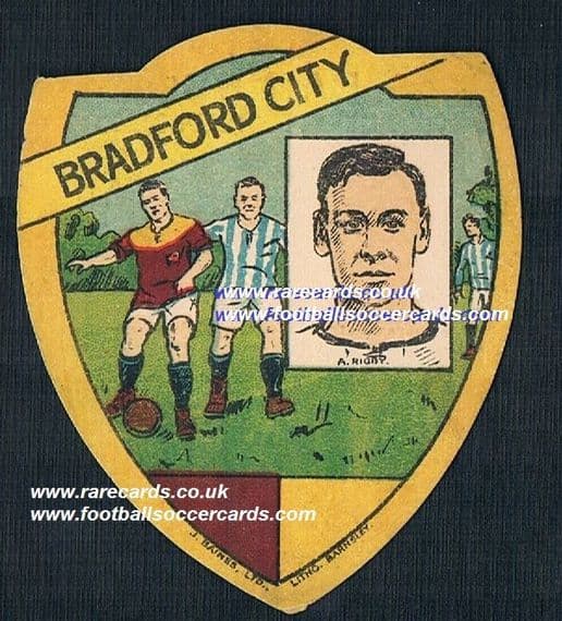1922 Baines card Arthur Rigby Boro Bradford Everton Crewe Blackburn Rovers