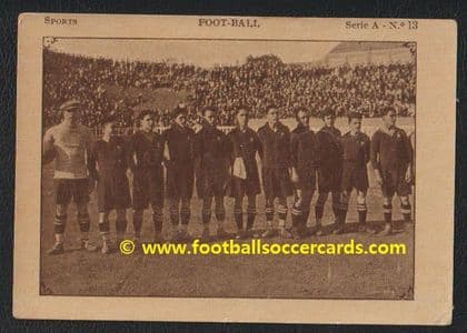 1922 Barcelona Juncosa chocolates card A13 with Zamora Samitier & Alcantara VG