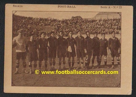 1922 Barcelona Juncosa chocolates card A13 with Zamora Samitier & Alcantara VG