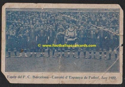 1922 Barcelona Zamora Alcantara Samitier Academia Claret trade card