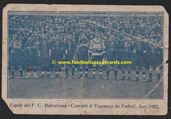 1922 Barcelona Zamora Alcantara Samitier Academia Claret trade card