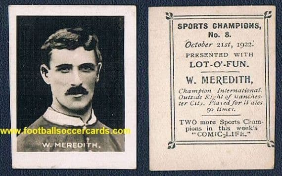 1922 Billy Meredith LOT O FUN card