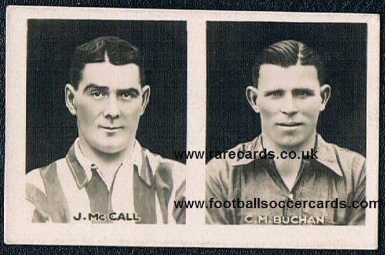 1922 Champion Comic UNCUT double card with Chas Buchan Sunderland and McCall PNE