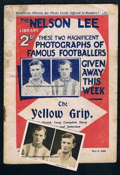1922 COMIC & CARD combo, Nelson Lee comic with Spurs Dimmock & McKay Huddersfield