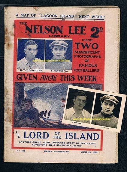1922 COMIC & CARD combo, Nelson Lee Ferguson Falkirk & Woodhouse Preston