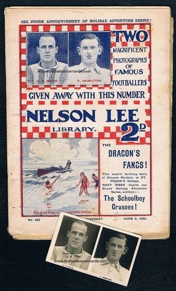 1922 COMIC & CARD combo, Nelson Lee Hamilton Preston & Mann Huddersfield