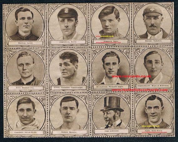 1922 complete Sports Fun Spurs Hearts cricket