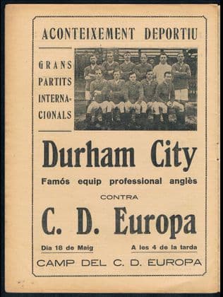 1922 Durham City v CD Europa the Catalan champs , Futbol mag #127, 15 May 22