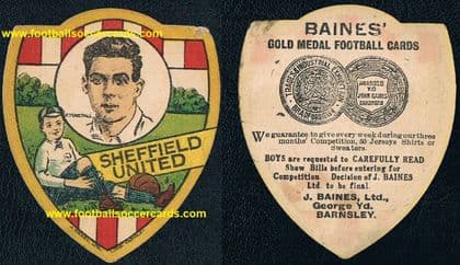 1922 Fred Tunstall Baines Ltd Sheffield United card, for SUFC 437 matches! England too.