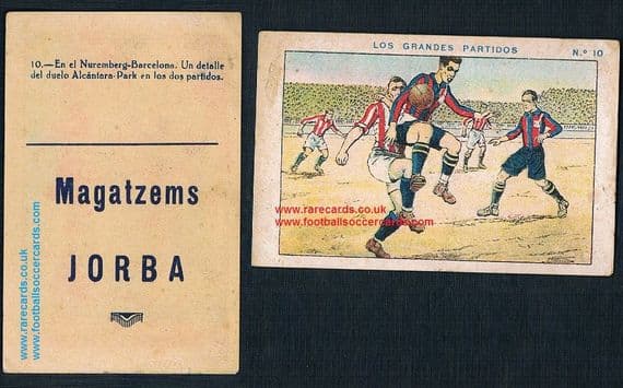 1922 Jorba Alcantara barca v Nürnberg Nuremberg Spanish trade card