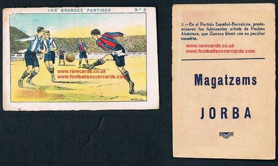 1922 Jorba no.3 Alcantara Spanish trade card