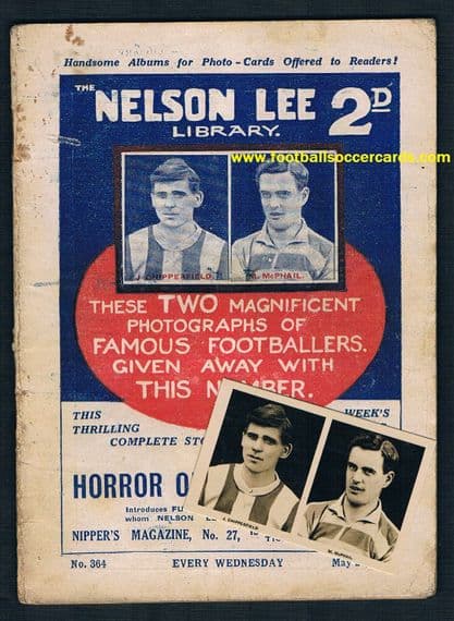 1922 PAIR & ORIGINAL COMIC Kilmarnock McPhail & Notts County Chipperfield Nelson Lee rare pairing