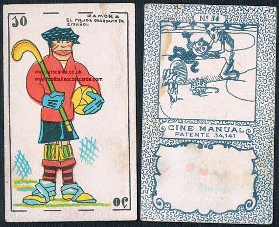 1922 Ricardo Zamora Cine Manual 34 10 clubs1922 Ricardo Zamora Cine Manual 34 10 clubs