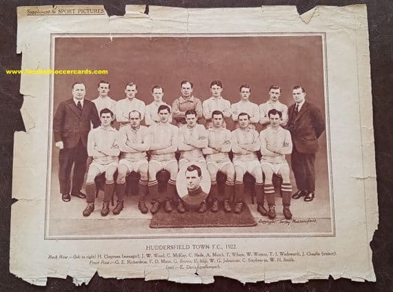 1922 SPORTS PICTURES Magazine free gift supplement HUDDERSFIELD TOWN with HERBERT CHAPMAN !