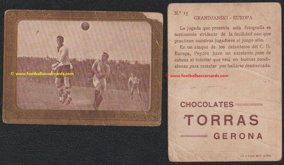 1922 Torras Chox golden framed card of GNK Dinamo Zagreb Grandjanski Građanski v CD Europa