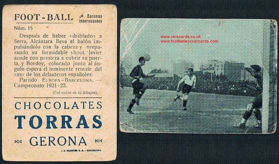 1922 Torras Gerona 15 Alcantara Barca versus Europa