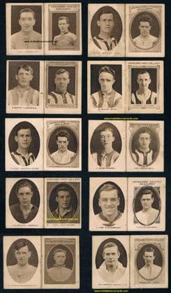 1923 -24 SET of 40 footballers on 10 folding cards issued weekly The Vanguard Photo Library COMPLETE