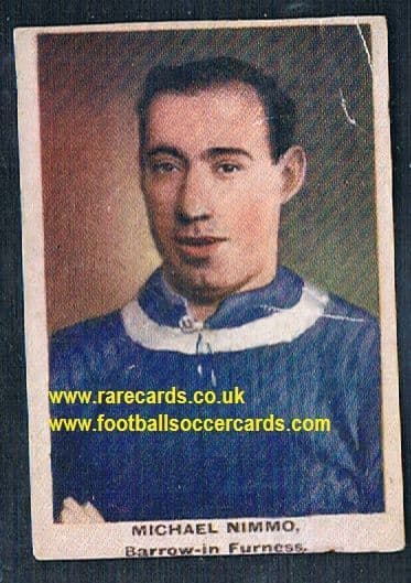 1923 Adventure Gallery Famous Club Colours Players Barrow in Furness Nimmo