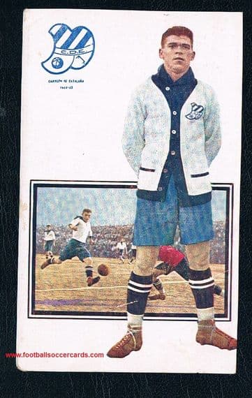1923 Amattler card of Manuel Cros, considered a Samitier of his day, league champion