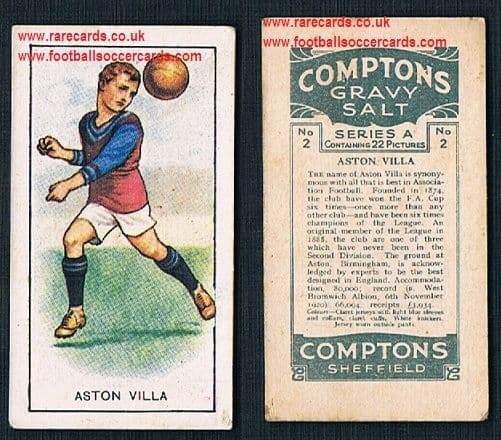 1923 Aston Villa Compton's series A 2 coloured card