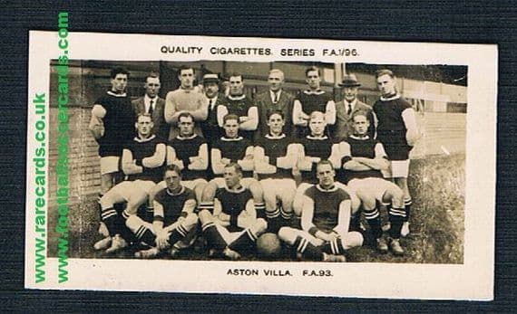 1923 Aston Villa FA series f.a.93 small regular issue Casket card