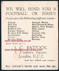 1923 Battocks Swansea Town card