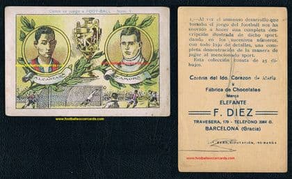1923 Diez Chocolates Zamora & Alcantara come juega card 1