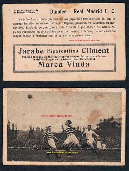 1923 Dundee FC v Real Madrid Spanish card by Jarabe Climent