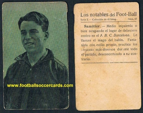 1923 Samitier Los Notables del Futbol card 37 Barcelona Spanish chox rarity SOLD