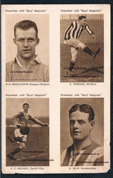 1923 uncut 4 Famous Footballer Photos