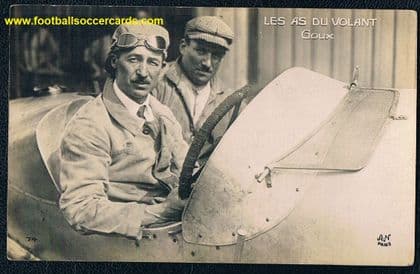 1924 A&N Paris postcard of Rene Goux the Indy500 winner from 1913, road race F1 driver legend