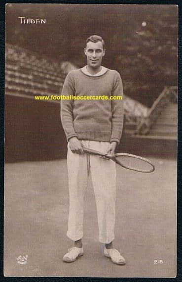 1924 Bill Tilden tennis legend HOF card Paris Olympics by "A.N." postcard #218