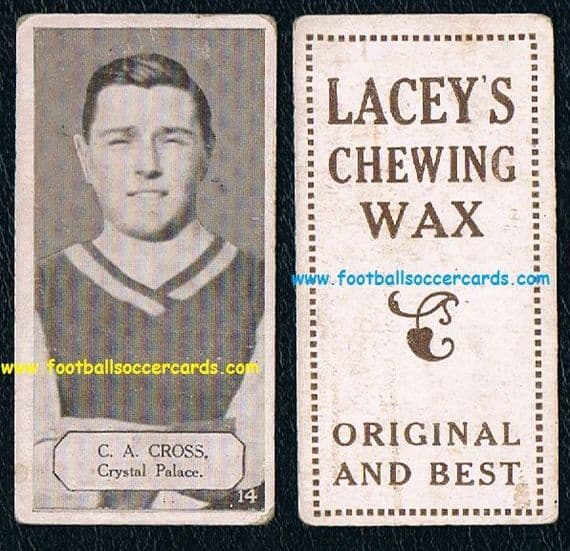 1924 Charles Cross 14 Crystal Palace Coventry C Wolves - 1st GB gum cards series Lacey's Chewing Wax
