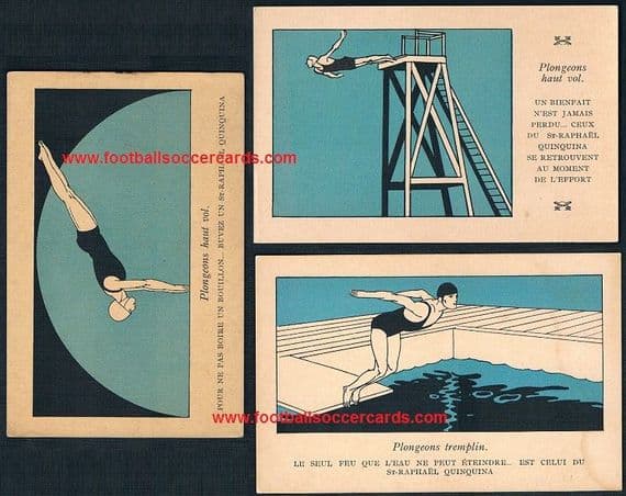 1924 Olympic Games Paris 3 diving pool postcards by St Raphael QuinQuina