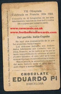 1924 rookie of legend Virginio Rosetta & De Pra of CFC Genoa, Eduardo Pi Spanish card