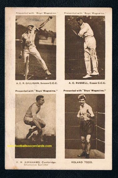1924 UNCUT Boys Magazine quad Chariots of Fire world beater Harold Abrahams legend