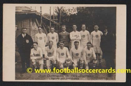 1924 USA soccer team Olympic Games Paris AN postcard  - 1st card of USA Soccer SOLD £1,000 GBP