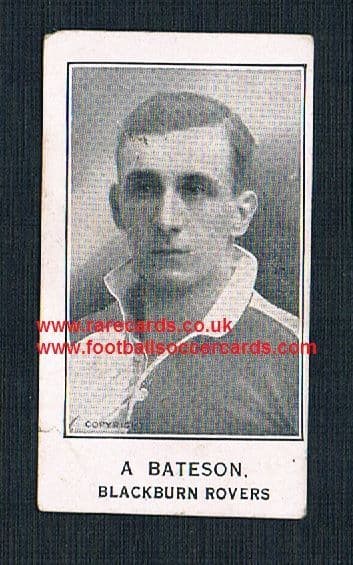 1925 A Bateson Blackburn Rovers Barratt's Sherbet Novelties card