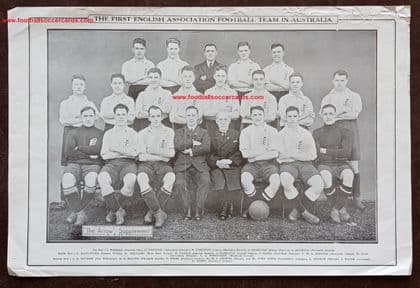 1925 Arrow Mag ENGLAND supplement 1st team tour Australia, Millwall Plymouth Arsenal Liverpool Spurs