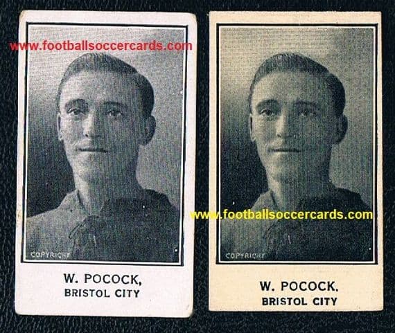 1925 Barratt & Co Bristol City Pocock PAIR glossy & matt cards