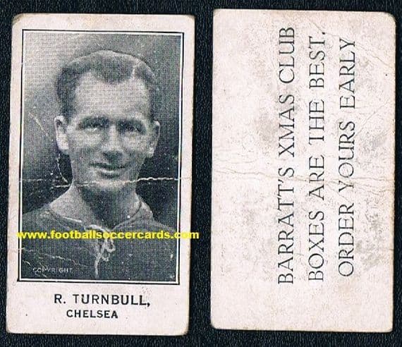 1925 Barratt & Co R Turnbull Chelsea Xmas Boxes type trade card