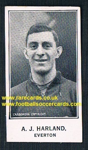 1925 Everton A.J. Harland Barratt & Co Sherbet Novelties football trade card