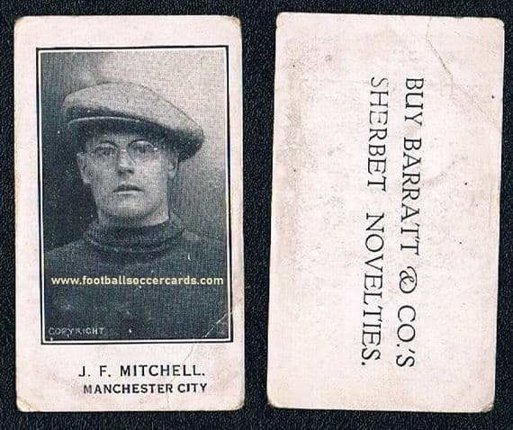 1925 J F Mitchell MAN CITY Barratt 'Sherbet Novelties' back