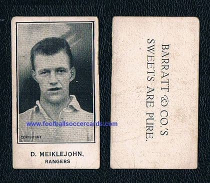 1925 Rangers Barratt & Co Meickeljohn PURE back in matt